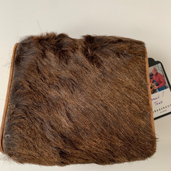 NWT @Bag2Roots Camel hair & Teak Bag - Picture 2 of 6